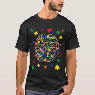 Camiseta Autismo quebra-cabeça de Voleibol Conhecimento Aut