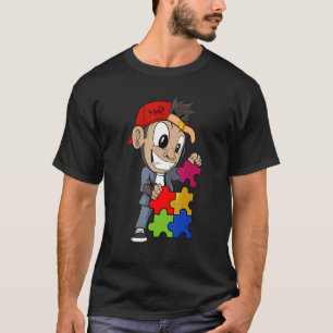 Camiseta Autismo Quebra-cabeça do macaco Sensibilização aut
