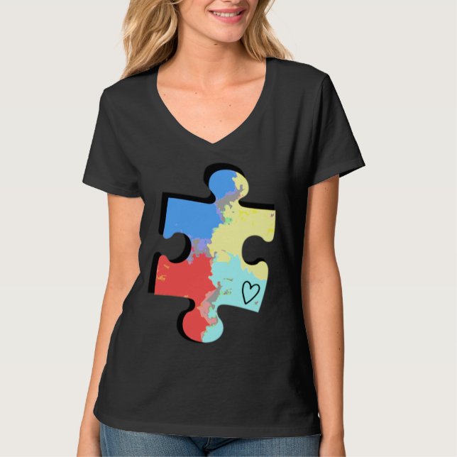 Camiseta Autismo Quebra-cabeça Piece (Frente)