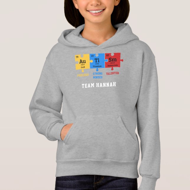 Camiseta Autismo Quebra-cabeça Science Geek Personalizado C (Frente)