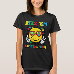 Camiseta Autismo rizz em com o sorriso tism meme asd homens