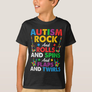 Camiseta Autismo Rock Roll Girar Torções Quebra-cabeça de G