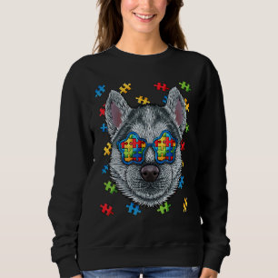 Camiseta Autismo Rouco Quebra-cabeça de óculos de sol Autis