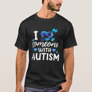 Camiseta Autismo s Mulheres Homens Família Eu Amo Alguém Co