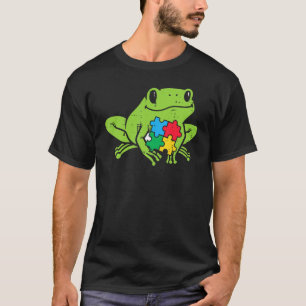 Camiseta Autismo Sapo Puzzle Fofo Consciencialização Animal