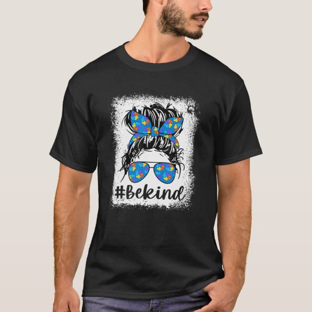 Camiseta Autismo Sê Mal Mensageiro, Mãe, Quebra-cabeça De C (Frente)