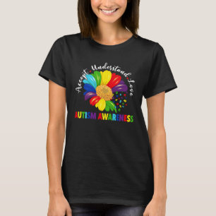 Camiseta Autismo Sensibilização Accept Girassol Compreende