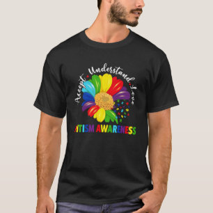 Camiseta Autismo Sensibilização Accept Girassol Compreende