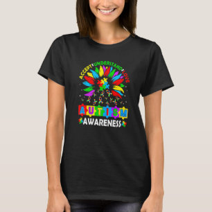 Camiseta Autismo Sensibilização Accept Girassol Compreende