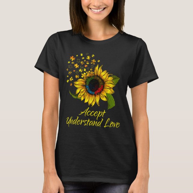 Camiseta Autismo Sensibilização Aceite Compreender Amor (Frente)