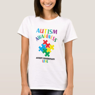 Camiseta Autismo Sensibilização ACEITO ENTENDER Autismo de