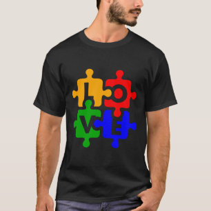 Camiseta Autismo Sensibilização Ama Quebra-cabeça Asas Ou N