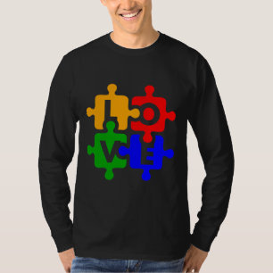 Camiseta Autismo Sensibilização Ama Quebra-cabeça Asas Ou N