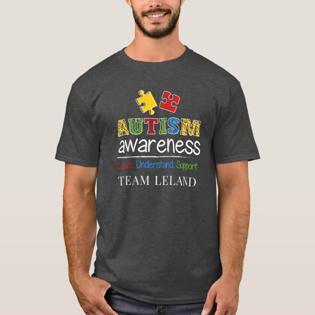 Camiseta Autismo Sensibilização Amor Compreender Suporte Pe (Frente)