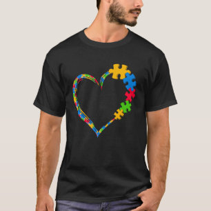 Camiseta Autismo Sensibilização Amor Quebra-cabeça Coração 