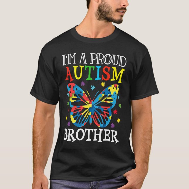 Camiseta Autismo Sensibilização Borboleta Eu sou um Orgulho (Frente)