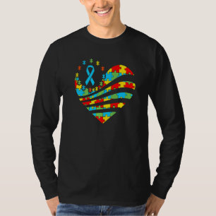Camiseta Autismo Sensibilização Coração Apoio a Garotos Aut