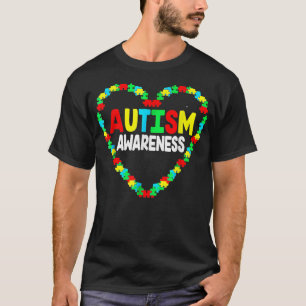 Camiseta Autismo Sensibilização Coração Quebra-cabeça Apoio