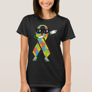 Camiseta Autismo Sensibilização Crianças Dabbing Quebra-cab