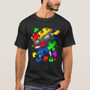 Camiseta Autismo Sensibilização Dabbing Quebra-cabeça Piece
