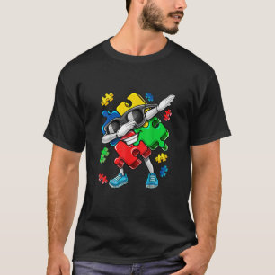 Camiseta Autismo Sensibilização Dabbing Quebra-cabeça Piece