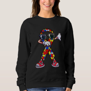 Camiseta Autismo Sensibilização Dabbing Ribbon Quebra-cabeç