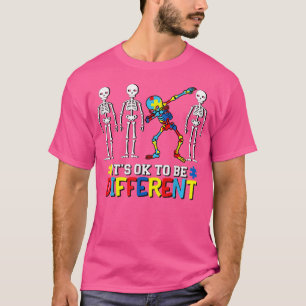 Camiseta Autismo Sensibilização Dabbing Skeleton é bom ser 