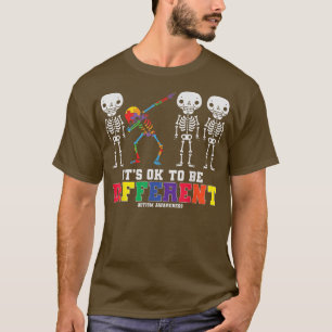 Camiseta Autismo Sensibilização Dabbing Skeleton Não é uma