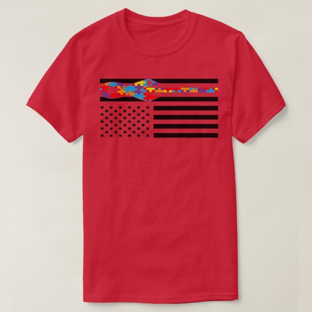 Camiseta Autismo Sensibilização Dia de Presente Quebra-cabe (Frente do Design)