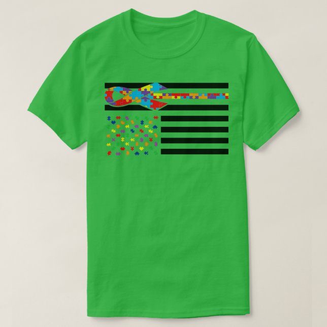 Camiseta Autismo Sensibilização Dia de Presente Quebra-cabe (Frente do Design)