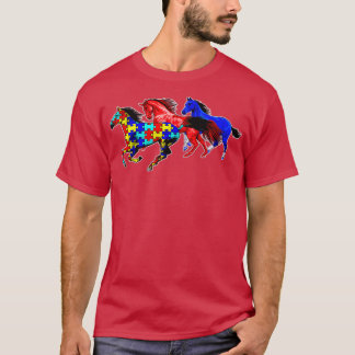 Camiseta Autismo Sensibilização Diferentes Cavalos Neurodi 