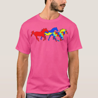 Camiseta Autismo Sensibilização Diferentes Cavalos Sobreviv