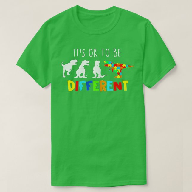 Camiseta Autismo Sensibilização Dinossauros Garotos Está Tu (Frente do Design)