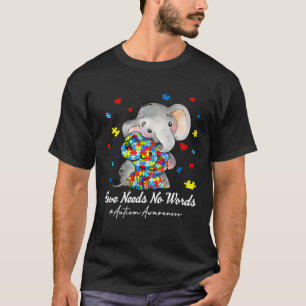 Camiseta Autismo Sensibilização Elefante Amor Sem Palavras