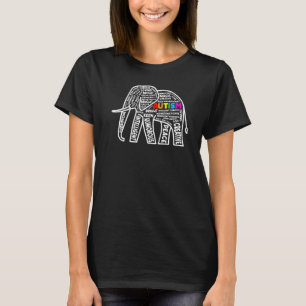 Camiseta Autismo Sensibilização Elefante Quebra-cabeça gent