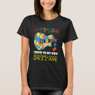 Camiseta Autismo Sensibilização Em Rock Para O Meu Próprio 
