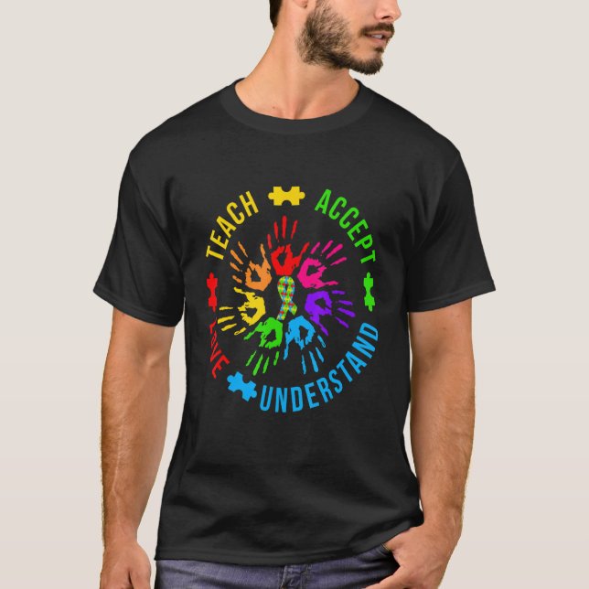 Camiseta Autismo Sensibilização Ensina Entender (Frente)