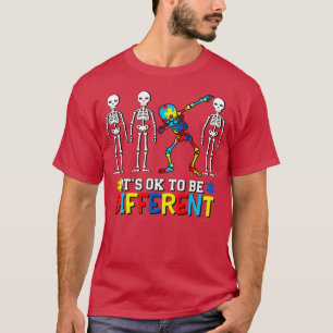 Camiseta Autismo Sensibilização Esqueleto Dabitando O Ok Pa