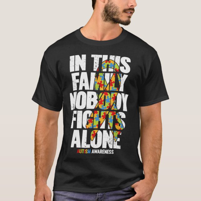 Camiseta Autismo Sensibilização Família Suporte Mãe Autismo (Frente)
