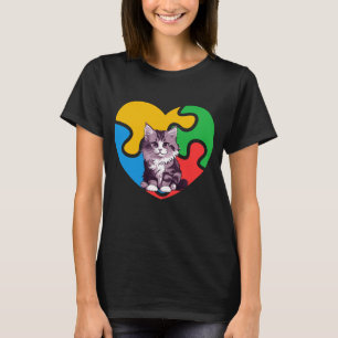 Camiseta Autismo Sensibilização Gato Dia de os namorados