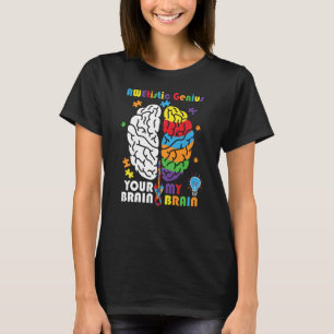 Camiseta Autismo Sensibilização Genial Awetista Cérebro