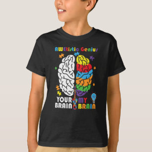Camiseta Autismo Sensibilização Genial Awetista Cérebro 
