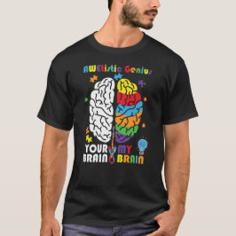 Camiseta Autismo Sensibilização Genial Awetista Cérebro Aut