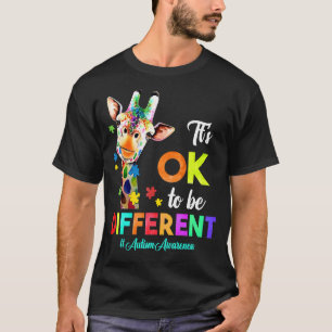 Camiseta Autismo Sensibilização Girafa Quebra-cabeça Piece