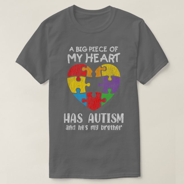 Camiseta Autismo Sensibilização Irmão Irmão Autista Criança (Frente do Design)