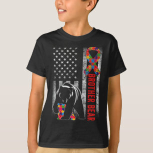 Camiseta Autismo Sensibilização Irmão Urso Americano Sinali