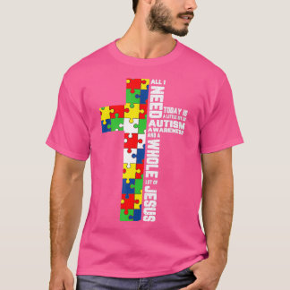 Camiseta Autismo Sensibilização Jesus Cristo Quebra-cabeça 