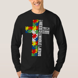 Camiseta Autismo Sensibilização Jesus Cristo Quebra-cabeça 