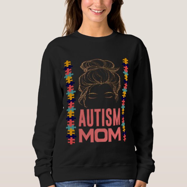 Camiseta Autismo Sensibilização Mãe Quebra-cabeça de Arma M (Frente)