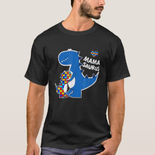 Camiseta Autismo Sensibilização Mama Saurus Dinossaur Quebr